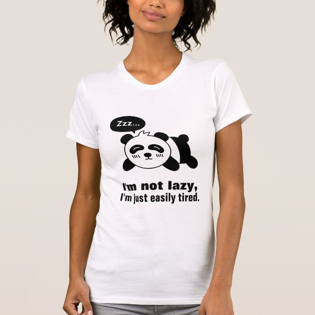 Camiseta Cartoon de Panda Adormecido Fofo (Frente)