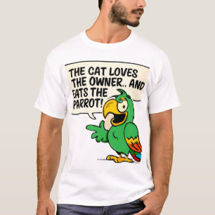 Camiseta Cartoon de papagaio engraçado com humor escuro
