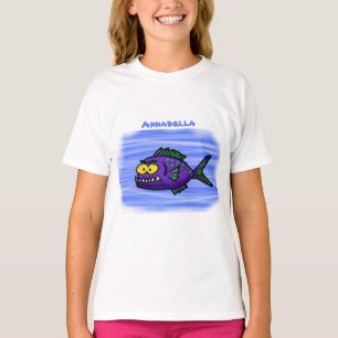 Camiseta Cartoon de peixe Piranha
