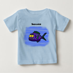 Camiseta Cartoon de peixe Piranha