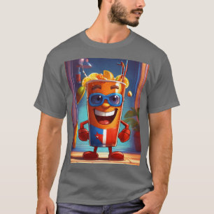 Camiseta Cartoon de personagem de coquetel do Super herói C
