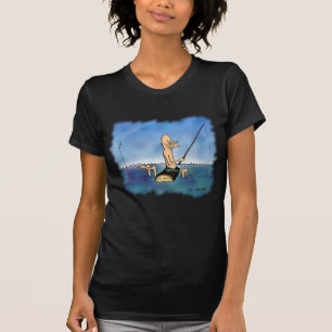 Camiseta Cartoon de Pesca de Dia Estranho