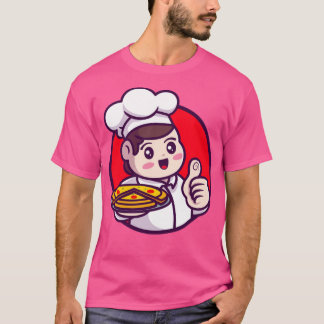 Camiseta Cartoon de Pizza de Chef Bonito