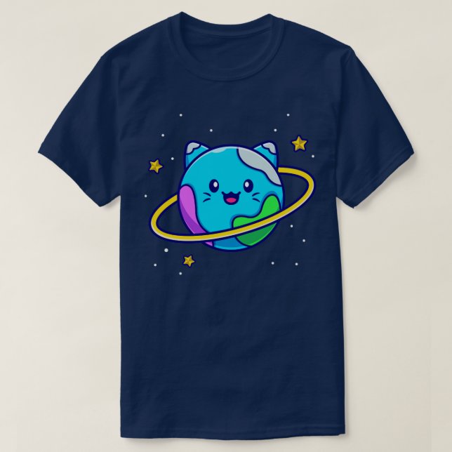 Camiseta Cartoon de Planeta Gato (Frente do Design)