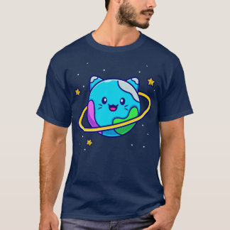Camiseta Cartoon de Planeta Gato