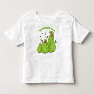 Camiseta Cartoon de plantas carnívoras verdes e engraçadas