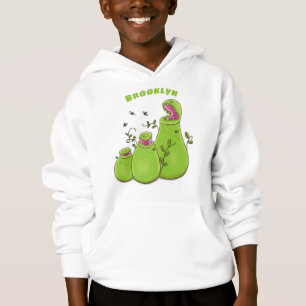 Camiseta Cartoon de plantas carnívoras verdes e engraçadas