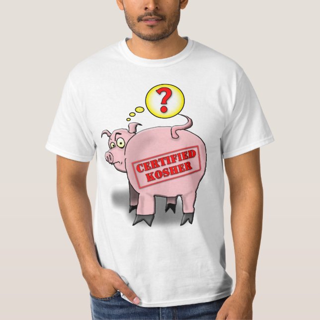 Camiseta Cartoon de porco certificado (Frente)