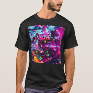 Camiseta Cartoon de reprodução de rádio Abstrato Paint M