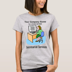 Camiseta Cartoon de Serviços de Secretaria para Personaliza