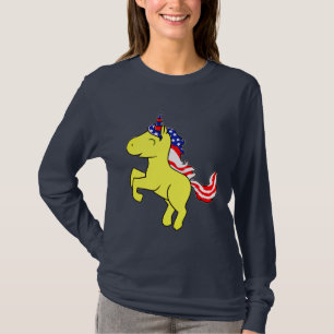 Camiseta Cartoon de Sinalizador Mane, Patriótico Amarelo d