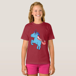 Camiseta Cartoon de Sinalizador Maneiro Azul do Unicorn Pat