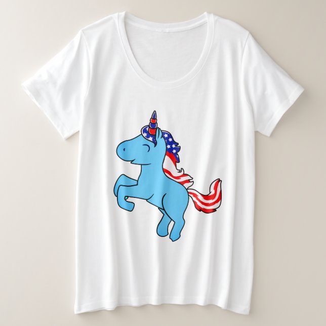Camiseta Cartoon de Sinalizador Maneiro Azul do Unicorn Pat (Frente do Design)