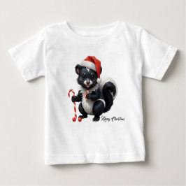Camiseta Cartoon de Skunk de Natal bonito