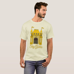 Camiseta Cartoon de tema do Castelo de "Keep Ouro Fantasy"
