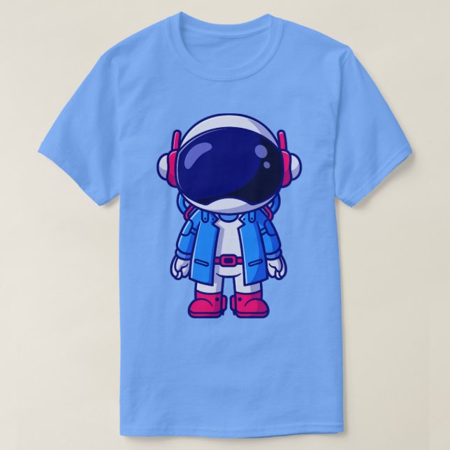 Camiseta Cartoon de Visto de Astronautas (Frente do Design)