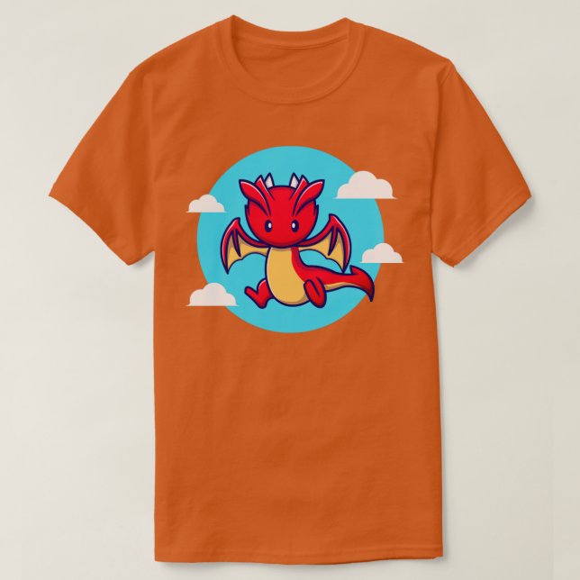 Camiseta Cartoon de Voo do Dragão (Frente do Design)
