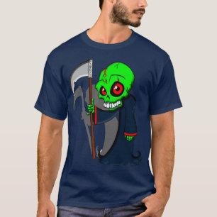 Camiseta Cartoon Death Grim Reaper Scythe Skeleton Funny Ha