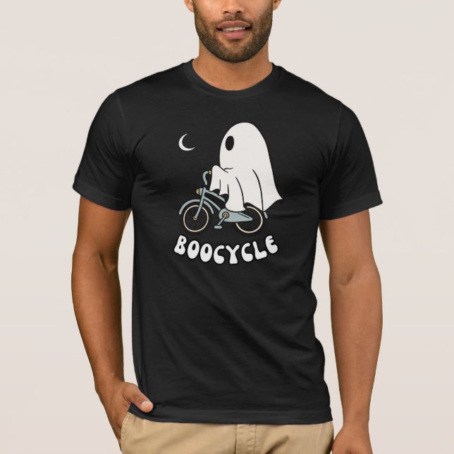 Camiseta Cartoon desportivo Halloween Ghost no BooCycle (Frente)