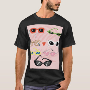Camiseta Cartoon Divertido: Coleção de Óculos de Sol Trende