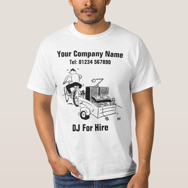 Camiseta Cartoon DJ for Hire para Personalizar (Frente)