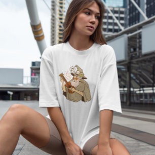 Camiseta Cartoon do Assistente Ukelele