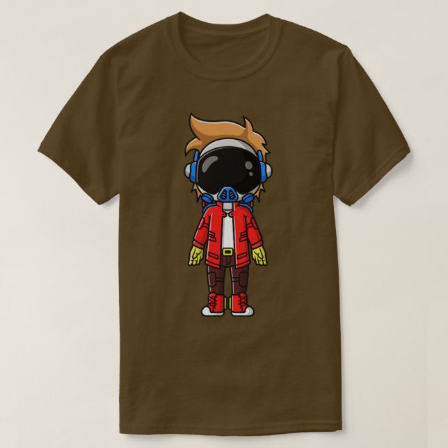 Camiseta Cartoon do Astronauta Bonito (Frente do Design)