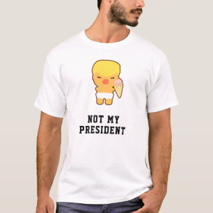 Camiseta Cartoon do Bebê Trump Não é Meu Presidente