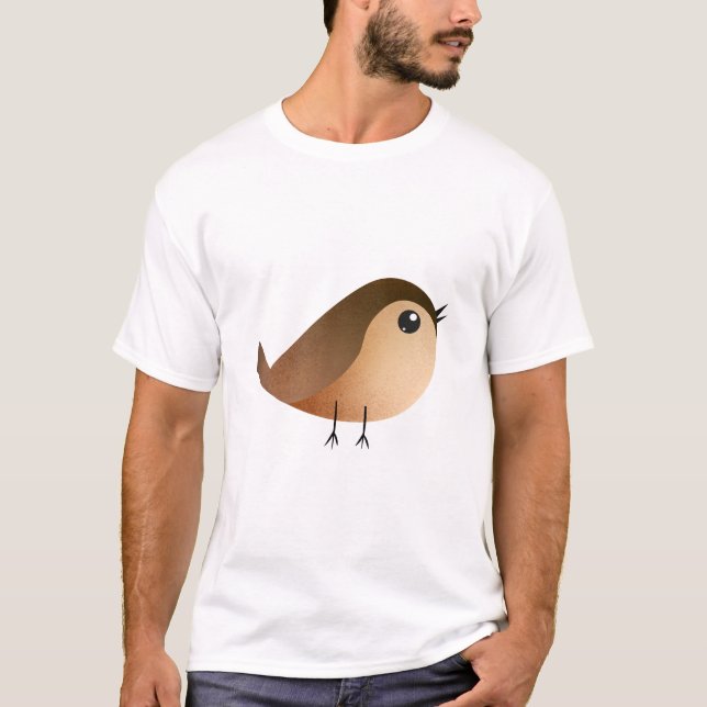 Camiseta Cartoon do Pássaro Pardal   (Frente)