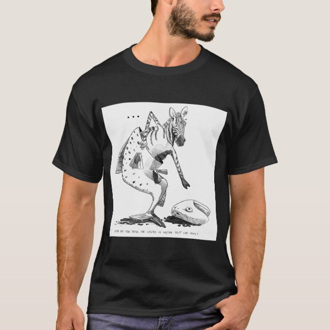 Camiseta Cartoon do Salmão Zebra (Frente)