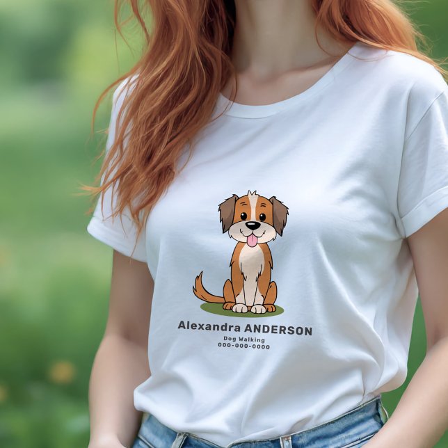 Camiseta Cartoon Dog Walker (Cartoon Dog Walker T-Shirt)