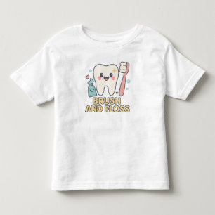 Camiseta Cartoon dos dentes-cegos - Higiene dental do pince