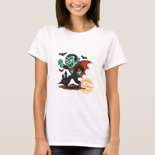 Camiseta Cartoon Dracula Vampiro - Aprovado pelo Halloween