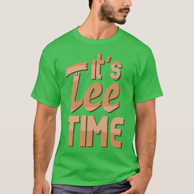 Camiseta Cartoon "É a hora do chá" Golfe (Frente)