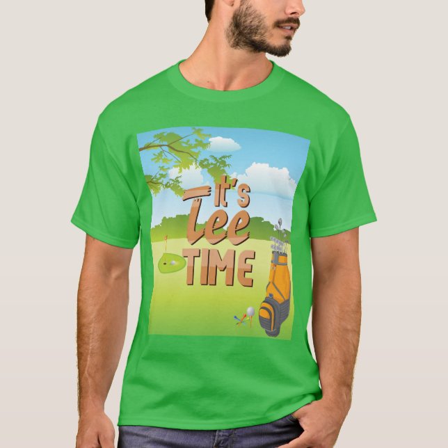 Camiseta Cartoon "É hora do chá" no campo de golfe (Frente)