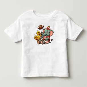 Camiseta Cartoon Elefante e Pato