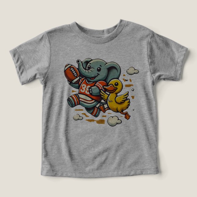 Camiseta Cartoon Elefante e Pato (Design frontal)