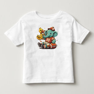 Camiseta Cartoon Elefante e Pato
