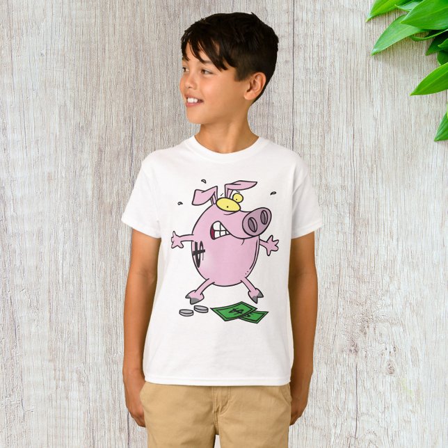 Camiseta Cartoon Engraçado Banco Perdendo Dinheiro (Criador carregado)