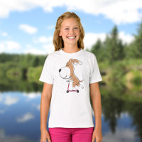 Cartoon Engraçado Cachorro Puppy Patinete Garota T