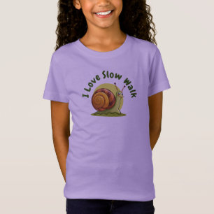Camiseta Cartoon Engraçado Caracol Verde Adora Caminhada De