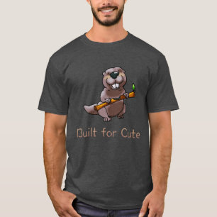 Camiseta Cartoon Engraçado de Castor – Construído para ser