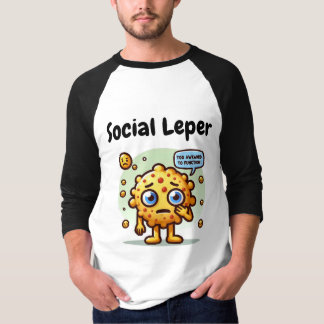 Camiseta Cartoon Engraçado do Leper Social Emoji Capa 3/4 d