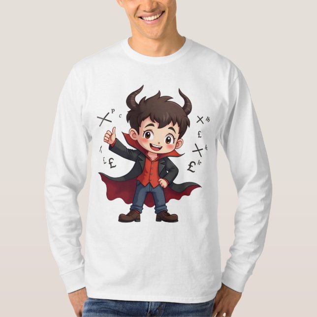 Camiseta Cartoon Engraçado do Professor de Matemática - Edu (Frente)
