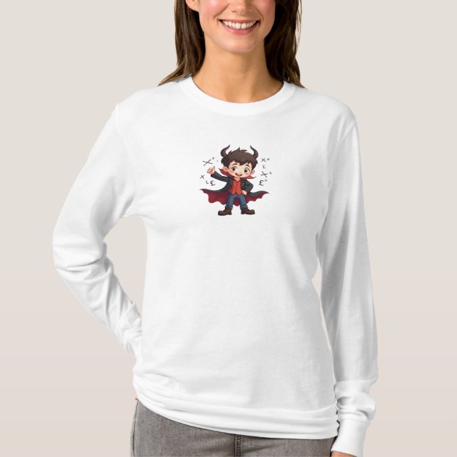 Camiseta Cartoon Engraçado do Professor de Matemática - Edu (Frente)