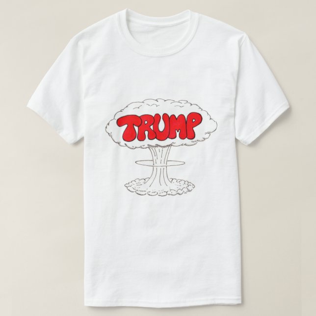 Camiseta Cartoon Engraçado Explosão Trump (Frente do Design)