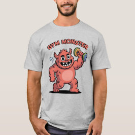 Camiseta Cartoon Engraçado Monstro do Levantamento dos Peso
