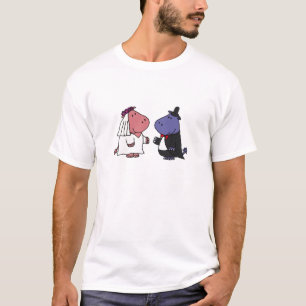 Camiseta Cartoon Engraçado Noiva e Casamento de Noite