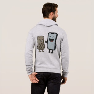 Camiseta Cartoon engraçado - novo smartphone vs telefone an