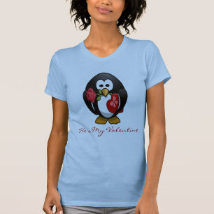 Camiseta Cartoon Engraçado Pinguim Dia de os namorados Boni